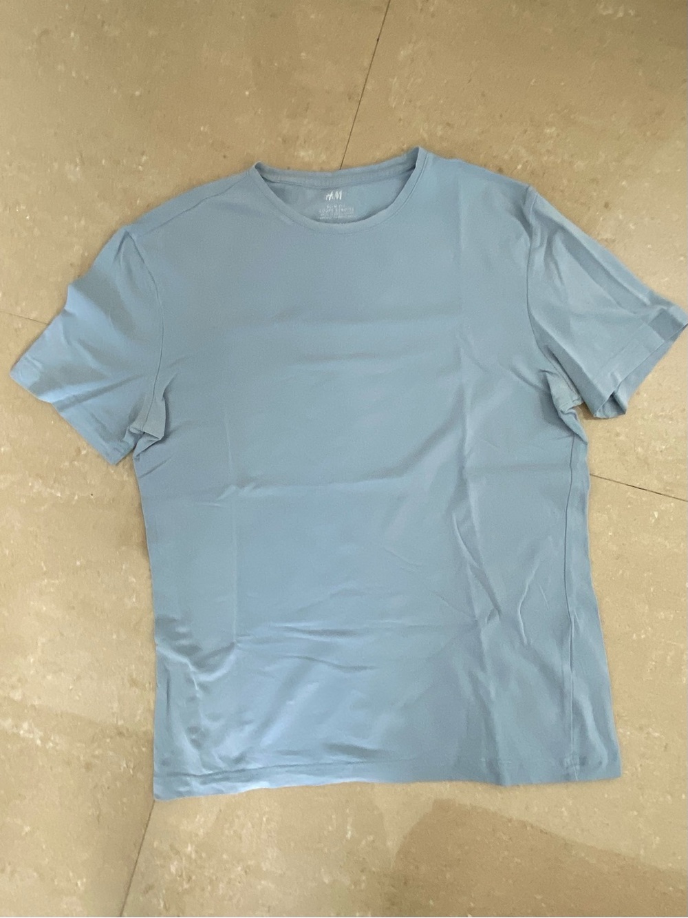 H&M Men’s Slim Crew Neck T-Shirt - Dusty Blue